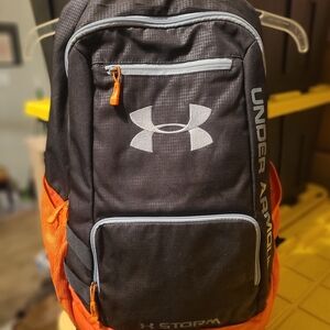 Under Armour Black and Orange Backpack